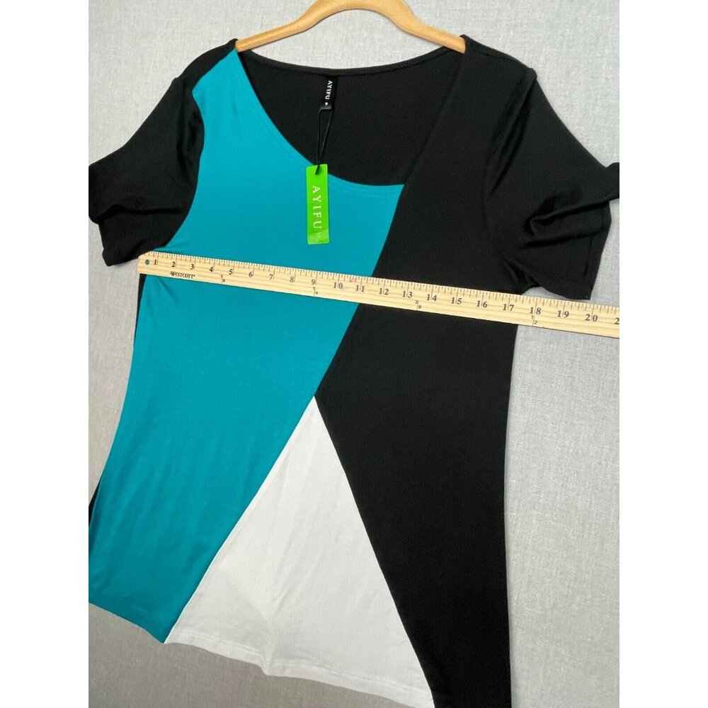 Women's M Shirt Bundle Sueani Black V-Neck Shirt and Blue and White Ayifu V-Neck - Picture 12 of 14